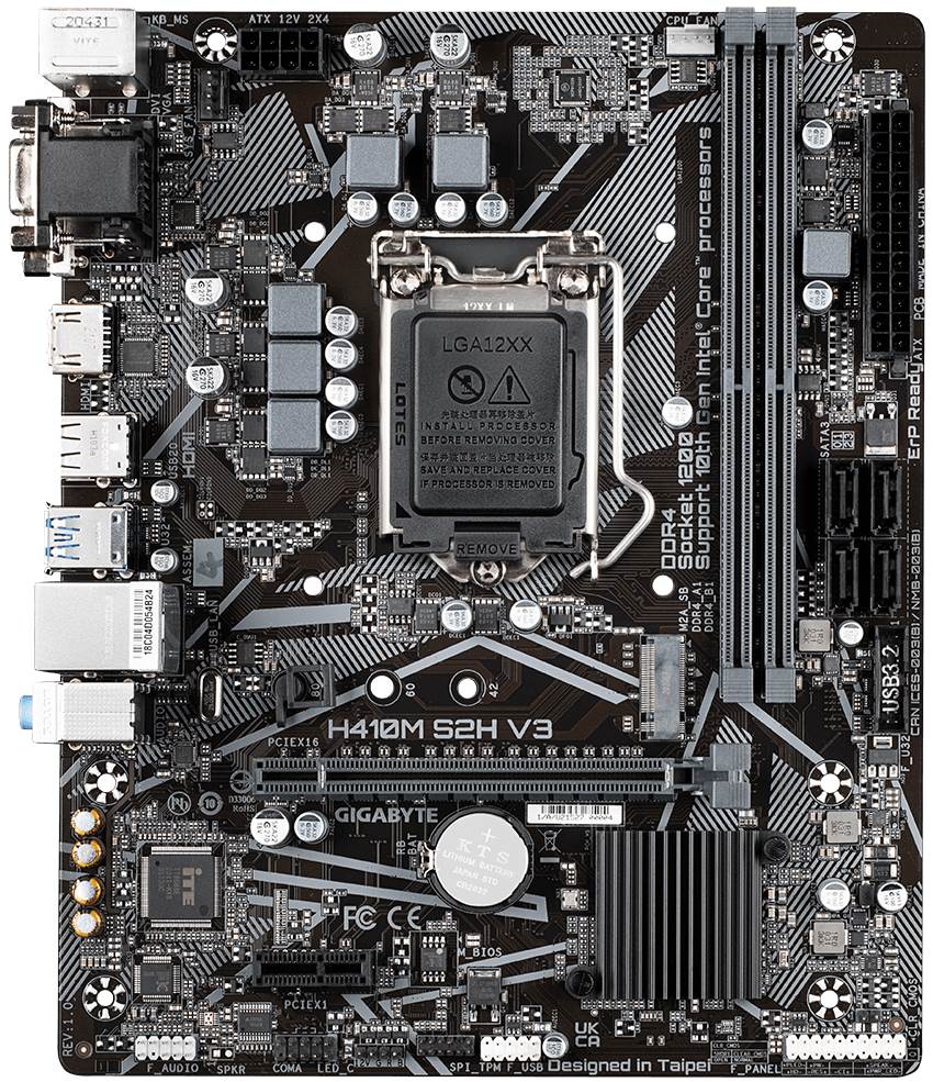 GIGABYTE H410M S2H V3 / Intel H510 / LGA1200 / 2x DDR4 / M.2 / VGA / DVI-D / HDMI / mATX